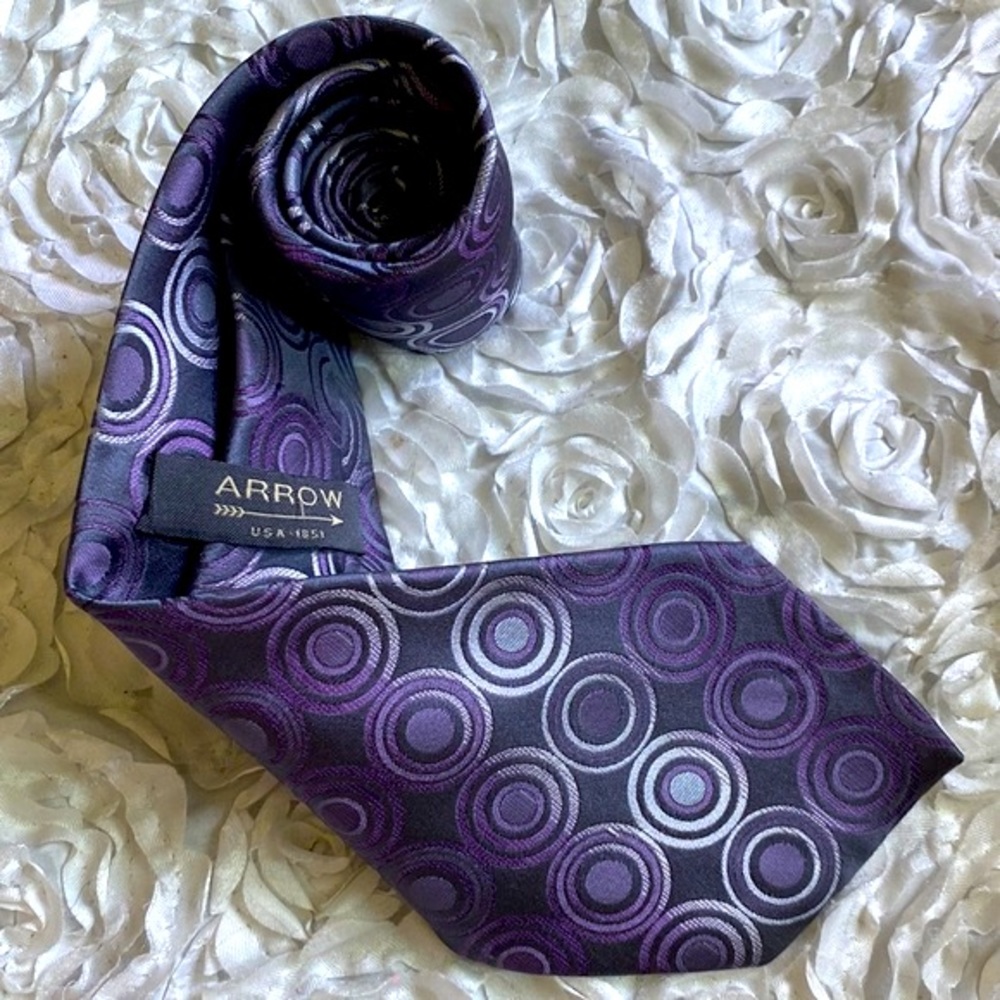 New‎ Arrow mens purple silk tie